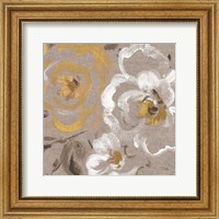 Framed Brushed Petals III Gold