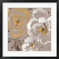 Framed Brushed Petals III Gold