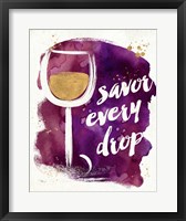 Framed Watercolor Wine I
