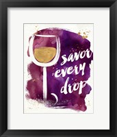 Framed Watercolor Wine I