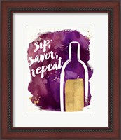 Framed Watercolor Wine II