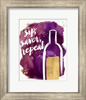 Framed Watercolor Wine II