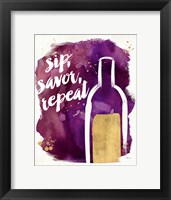 Watercolor Wine II Framed Print