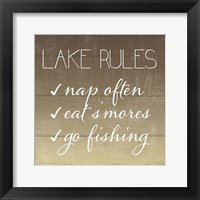 Lake Rules Framed Print