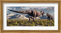 Framed T- Rex and Triceratops meet for a Battle 3