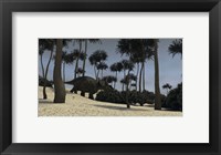 Framed Triceratops in a Prehistoric Environment