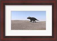 Framed Triceratops Walking across a Barren Landscape 3