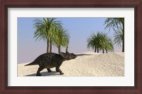 Framed Triceratops Walking in a Tropical Environment 3