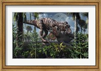 Framed Tyrannosaurus Rex Kills a Triceratops as its Next Meal