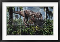 Framed Tyrannosaurus Rex Kills a Triceratops as its Next Meal