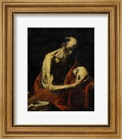 Framed Saint Jerome Meditating