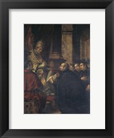 Framed Saint Ignatius of Loyola Receives Papal Bull from Pope Paul III