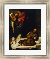 Framed Saint Francis Vision of a Musical Angel