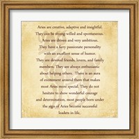 Framed Aries Character Traits