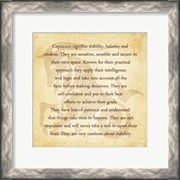 Framed Capricorn Character Traits