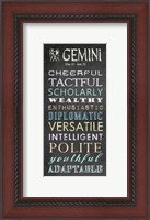 Framed Gemini Character Traits Chalkboard