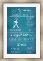 Framed Aquarius Zodiac Sign
