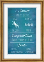 Framed Cancer Zodiac Sign