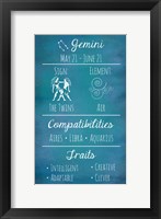 Gemini Zodiac Sign Framed Print