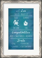Framed Leo Zodiac Sign
