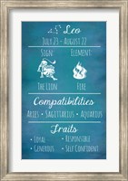 Framed Leo Zodiac Sign