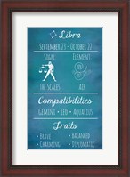 Framed Libra Zodiac Sign