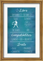 Framed Libra Zodiac Sign