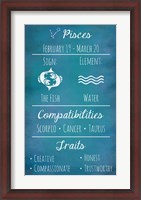 Framed Pisces Zodiac Sign