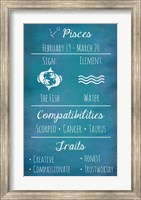 Framed Pisces Zodiac Sign