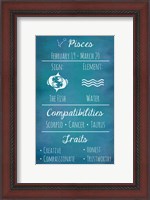 Framed Pisces Zodiac Sign