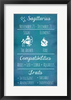 Framed Sagittarius Zodiac Sign