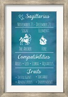 Framed Sagittarius Zodiac Sign