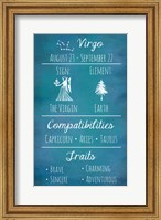 Framed Virgo Zodiac Sign