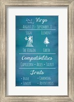 Framed Virgo Zodiac Sign