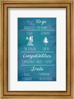 Framed Virgo Zodiac Sign