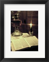 Framed Bible & Lamp