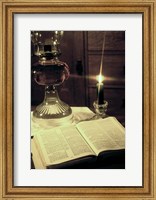 Framed Bible & Lamp