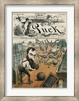 Framed Puck Magazine Jay Gould's Private Bowling Alley