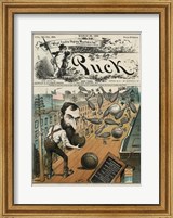 Framed Puck Magazine Jay Gould's Private Bowling Alley