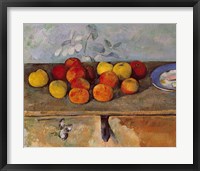 Framed Still life of apples and Biscuits