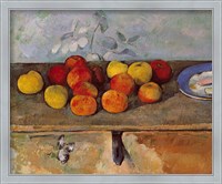 Framed Still life of apples and Biscuits