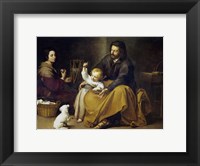 Framed Holy Family with a Small Bird