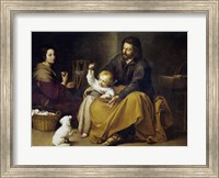 Framed Holy Family with a Small Bird