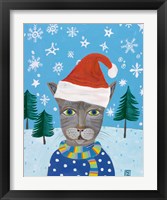 Framed Holiday Cat