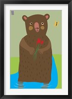 Framed Bear With Flowers