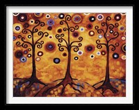 Framed Tree Whimsy Of Three Orange