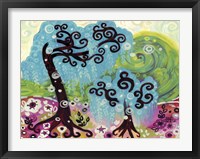 Framed Blue Weeping Willow Whimsy I