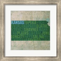 Framed Kansas State Words