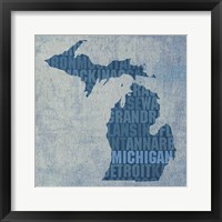 Framed Michigan State Words