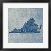 Virginia State Words Framed Print